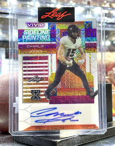 2023 LEAF VIVID SIDELINE PAINTING CHARLIE JONES ROOKIE AUTO 1/1 PRE-PRODUCTION 