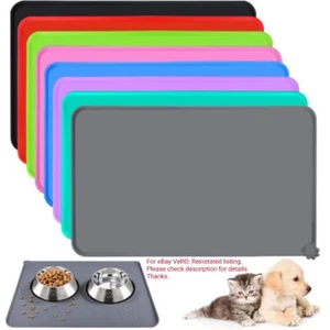 Cat Dog Food Mat For Pet Feeding Bowl Floors Waterproof Non Slip Silicone UK - Picture 1 of 19