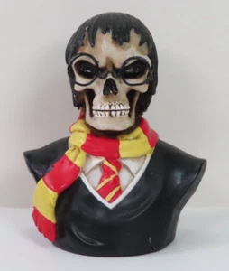 Scary Potter Sorcerer Gryffindor Skeleton with Scarf & Glasses Figurine 4.25" - Picture 1 of 19