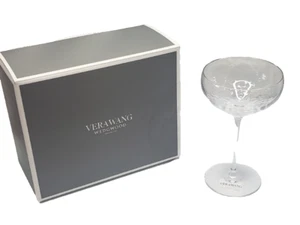 Wedgwood Set of 2 Vera Wang Sequin Saucer Crystal Champagne Glasses *New - Picture 1 of 6