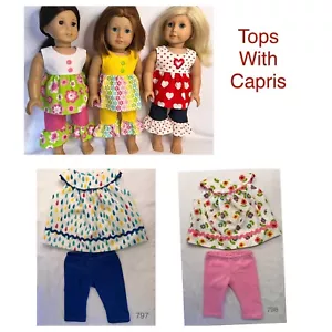Tops with Capris to fit 18" dolls such as American Girl - Picture 1 of 11