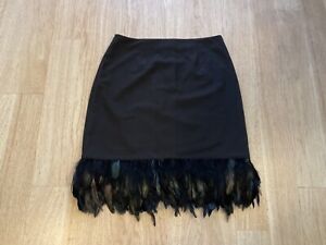 Nicole Miller Skirt Black Feather Women’s size 10