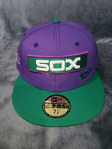 NEW ERA 59 FIFTY CHICAGO WHITE SOX PURPLE GRAPE GREEN FITTED HAT 7 5/8 MENS NEW