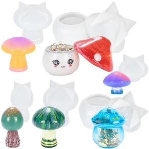 6 PIEZAS Moldes de silicona de hongos hágalo usted mismo Resina epoxi Fundición Artesanal Juego de moldes con tapa - Imagen 1 de 9