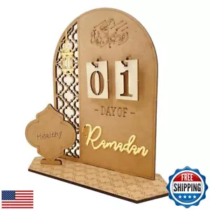 Ramadan Advent Calendar Eid Mubarak Wooden Countdown Calendars Tracker Date G - Picture 1 of 5