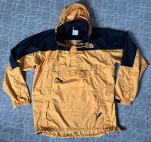The North Face Mens Jacket Extra Large Black Yellow Stow Pocket Hooded - Picture 1 of 8
