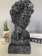 Statue buste de David, 13 pouces 33 cm, effet marbre noir, sculpture buste...