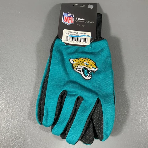 Jacksonville Jaguars NFL Football Two Tone Utility Gloves Team Logo Sports Teal Cover