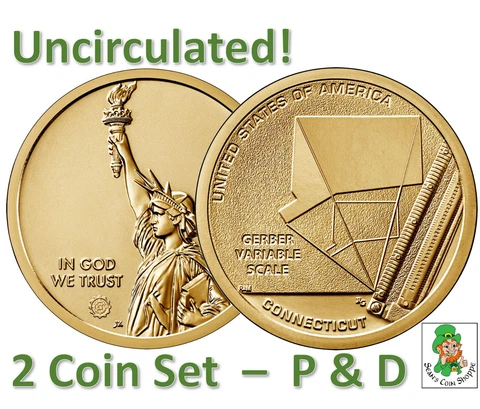 2020 Connecticut CT American Innovation Dollar $1 BU Set Philadelphia Denver P D Cover