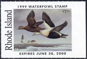 Rhode Island Duck Stamp 1999 $7.50 Pair of Eiders Scott RI#11 MNH XF+ - Picture 1 of 1