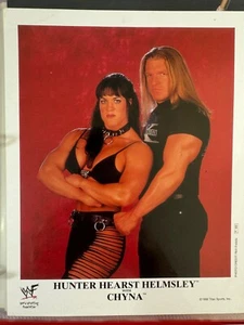 Wrestling WWF NWO WWE WWC 8x10 Promo Photo Hunter Hearst Helmsley with Chyna - Picture 1 of 2