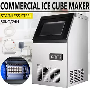 Kommerzieller Eiswürfelbereiter Eismaschine 50kg/24h Würfeleismaschine - Bild 1 von 12