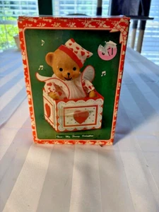 VTG Brinn's Hand Painted Valentine Ceramic Teddy Bear~Windup Motion - Picture 1 of 5