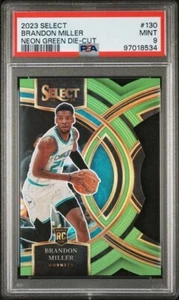 2023 PANINI SELECT 130 BRANDON MILLER NEON GREEN DIE-CUT /75 PSA 9 - Picture 1 of 2