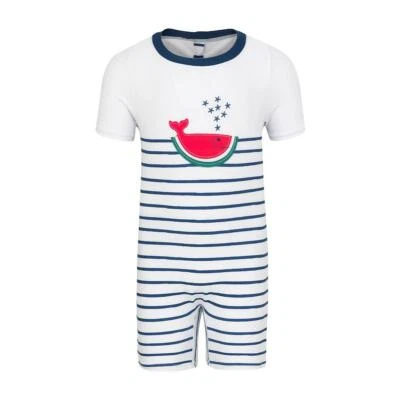 Sunuva Bébé Garçons Rayure Marine Pastèque Baleine Soleil Costume Âge 6-12 Mois - Photo 1/4