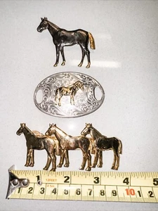 3 Piece Horse Set Buckle, Brooch And Bracelet - Picture 1 of 5