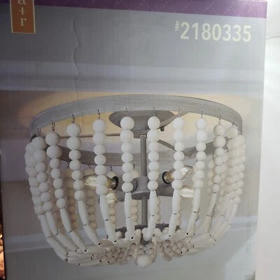 Allen + Roth CAIT 4 luces 17 pulgadas blanco roto luz de montaje empotrado #2180335 Foto 1 de 4