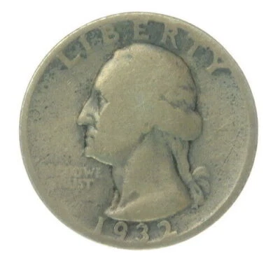 1932 年 D 版美国铸币厂华盛顿 25 美分银币钥匙日期 — 第 1/2 张图片