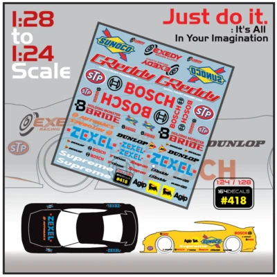 1x Logo Racing  Water Slide Decal White Toner  1/24 - 1/28 RC Model Dicast # 418 - Image 1 of 4