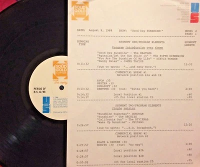 8/9/88 SOLID GOLD SCRAPBOOK FEATURES 'GOOD DAY SUNSHINE' HITS WITH SUN IN TITLE* - Image 1 of 2