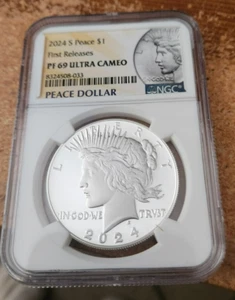2024 s proof Peace silver dollar NGC PF 69 Ultra Cameo First Releases - Picture 1 of 2