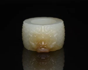 Zertifizierter natürlicher Hetian Jade handgeschnitzt exquisiter Ring 26539 - Bild 1 von 9