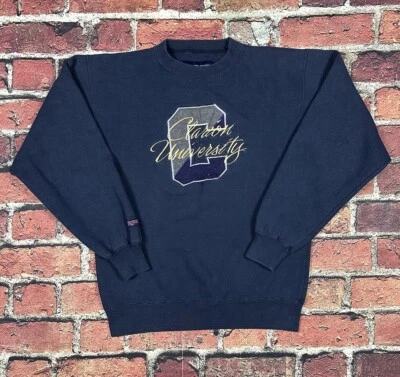 Vintage Clarion University Sweatshirt Faded Navy Blue Men’s Medium Jansport 90s - Image 1 of 4