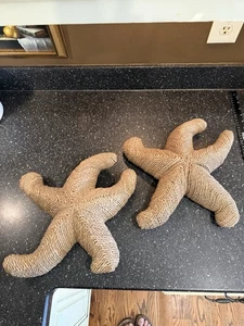 2 grandi stelle marine in vimini intrecciato rattan decorazione parete spiaggia nautica tropicale 15" - Foto 1 di 5