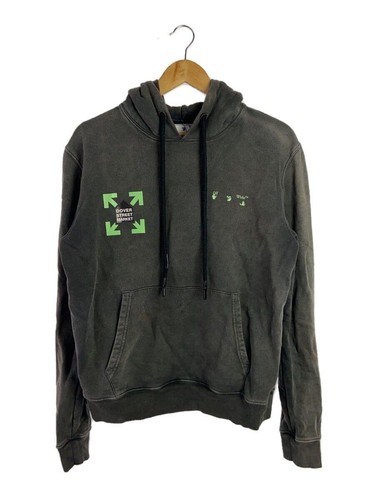 Felpa con cappuccio OFF WHITE S cotone nero OMBB034T21FLE003 usata