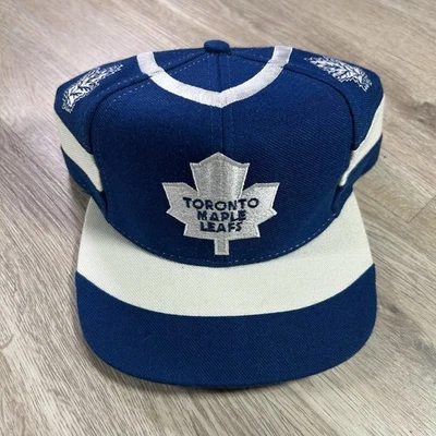 VTG Toronto Maple Leafs Jersey Snapback Hat NHL Hockey Twins Blue White Wool Cap - Image 1 of 4
