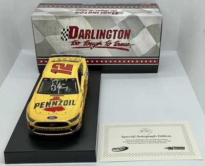 2019  1/24 #12 Ryan Blaney “ Pennzoil  Darlington “ AUTOGRAPHED Mustang 1 of 84 - Image 1 of 4