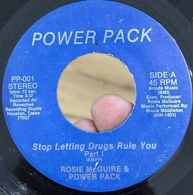 РЕДКИЙ хип-хоп рэп 45 ROSE McGUIRE & POWER PACK Stop Letting Drugs Rule You почти как новый* - Изображение 1 из 4