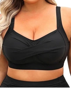 Daci Women Plus Size Push up Bikini Top Only Full Coverage Swimsuit Tops Twist  - Picture 1 of 10