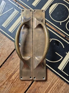Large Pair of Bronze antique vintage old Door Handles Pulls 12 inch - Picture 1 of 9