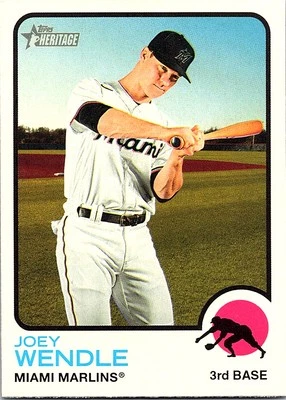 Joey Wendle 2022 Topps Heritage #198 Miami Marlins - Image 1 of 2