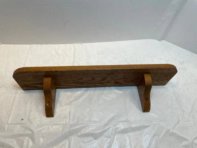 Vintage Rustic Country Oak Wood Wall Shelf Primitive Decor 17.75" - Image 1 of 4