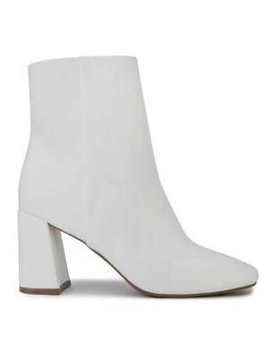 SUGAR Womens White Padded Goring Elly Square Toe Block Heel Booties 9 M - Image 1 of 4
