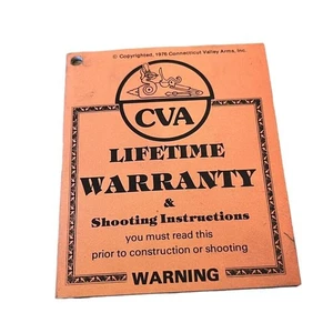 1976 VTG CVA Connecticut Valley Arms Lifetime Warranty Shooting Book Pamphlet - Picture 1 of 5