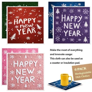 Paños de limpieza domésticos reutilizables de 6 piezas para azulejos de baño de cocina superficies de vidrio - Imagen 1 de 13