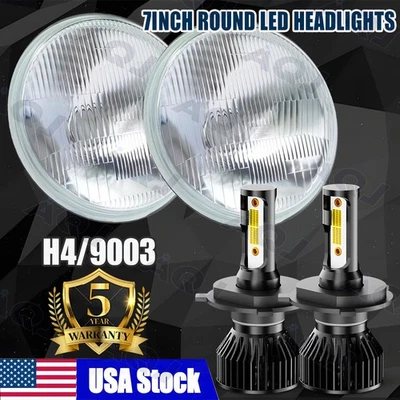 7" Round LED Headlights High/Low Beam Fit Chevrolet C30 Pickup 1962-1969 Foto 1 de 4