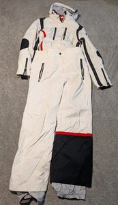 Traje de esquí Obermeyer para mujer 8 chaqueta blanca + pantalones Ridgeline snowboard parka abrigo - Imagen 1 de 24