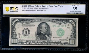 AC 1934A $1000 New York ONE THOUSAND DOLLAR BILL PCGS 35 - Picture 1 of 2