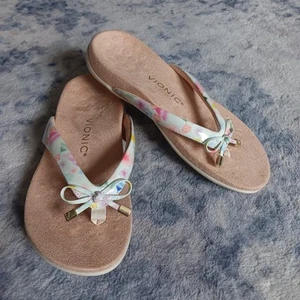 Vionic Bella Toe Post Floral Bow Womens Sandals Size 6 W - Picture 1 of 9