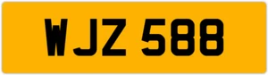 WJZ 588 W 3X3 DATELESS PRIVATE NUMBER PLATE WILL WIL WENDY WES WALT WAYNE WOLF - Picture 1 of 1