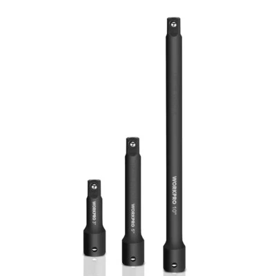 WORKPRO 3PCS 3/8" Drive Impact Extension Bar Set Socket Extensions 3” 5” and 10“ - Image 1 of 4