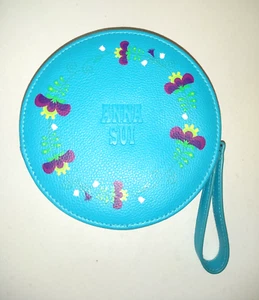 ANNA SUI Kosmetiktasche blau Handtasche Beutel rund NEU - Bild 1 von 11