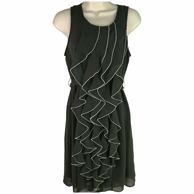 Vestido para mujer con volantes delanteros talla S verde cintura atada sin mangas Ark & Co Foto 1 de 4