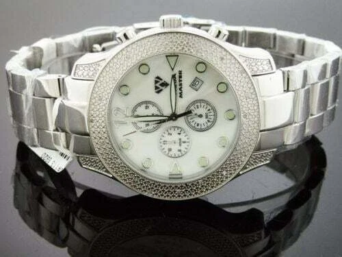 AQUA MASTER 45MM ROUND 20 DIAMONDS WHITE FACE WATCH - Image 1 of 1