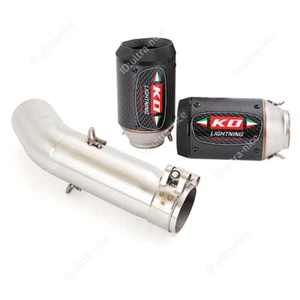 For Suzuki GSXR 600 750 2011-2024 Mid Exhaust Link Pipe Carbon Muffler Slip On - Picture 1 of 6