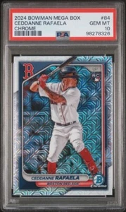 2024 Bowman Chrome Mega Box 84 Ceddanne Rafaela Rookie RC PSA 10 - Picture 1 of 2